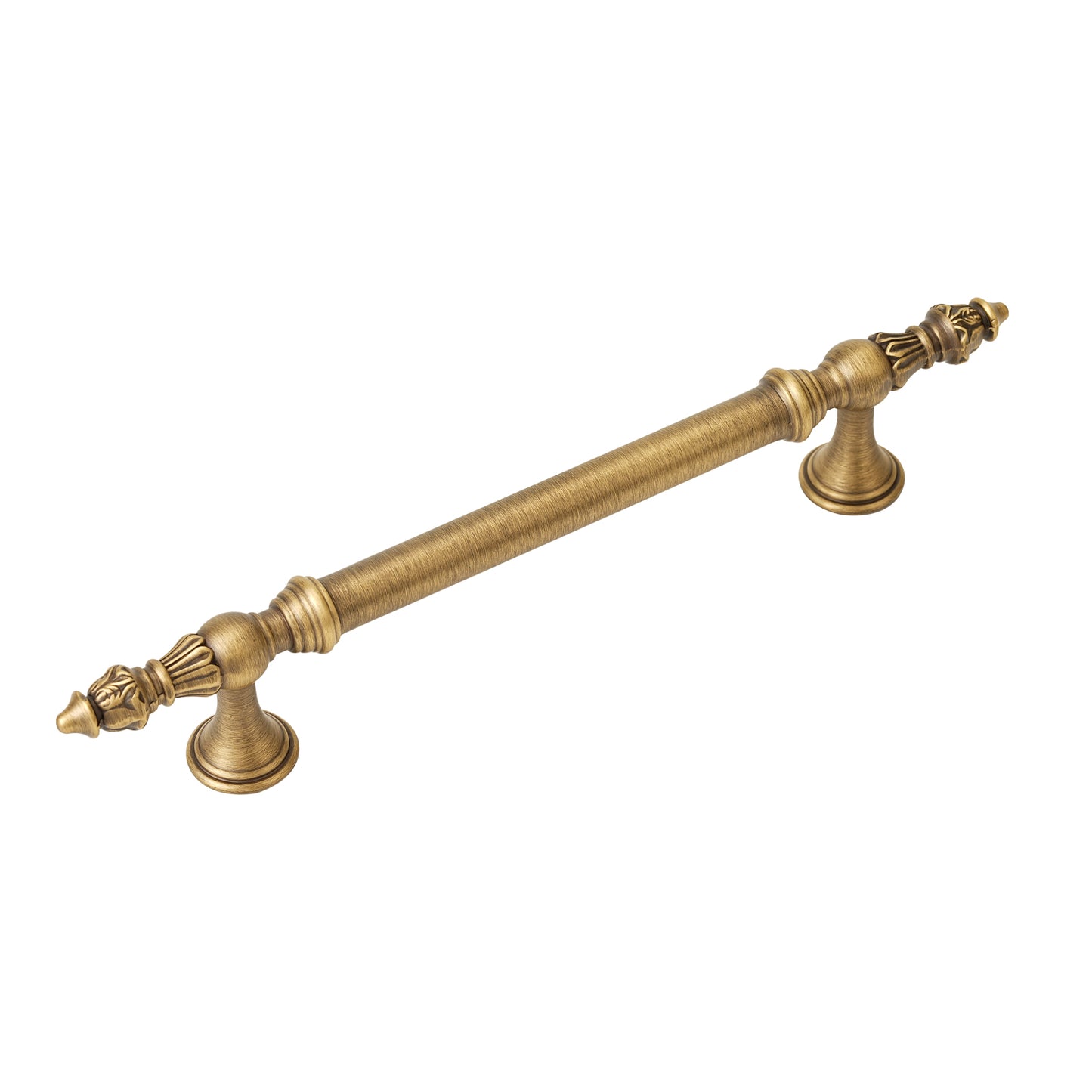 Vintage Cabinet Pulls 5" Hole Center Solid Brass Pulls in Antique Brass