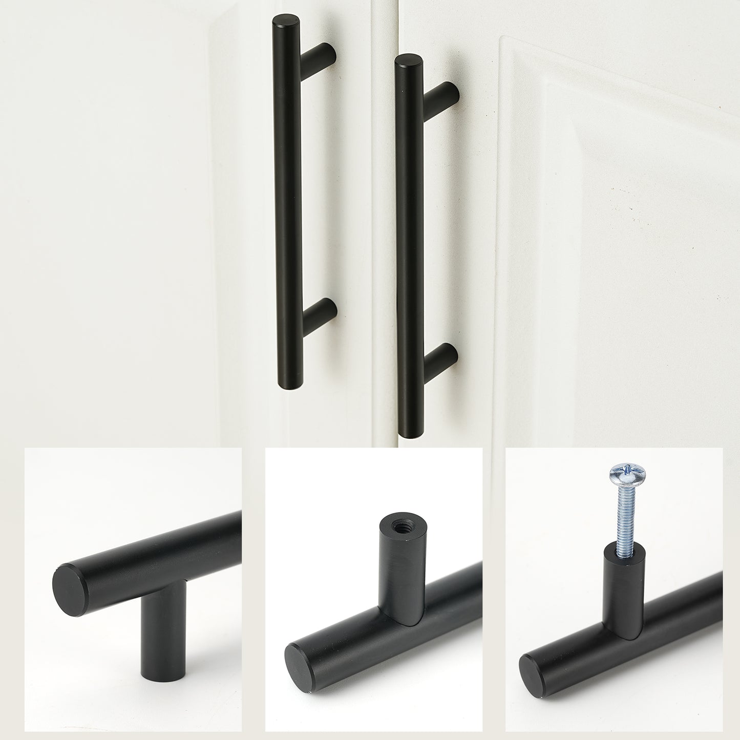 T Bar Pull Kitchen Cabinet Pull Drawer Pull in Black and Nickel