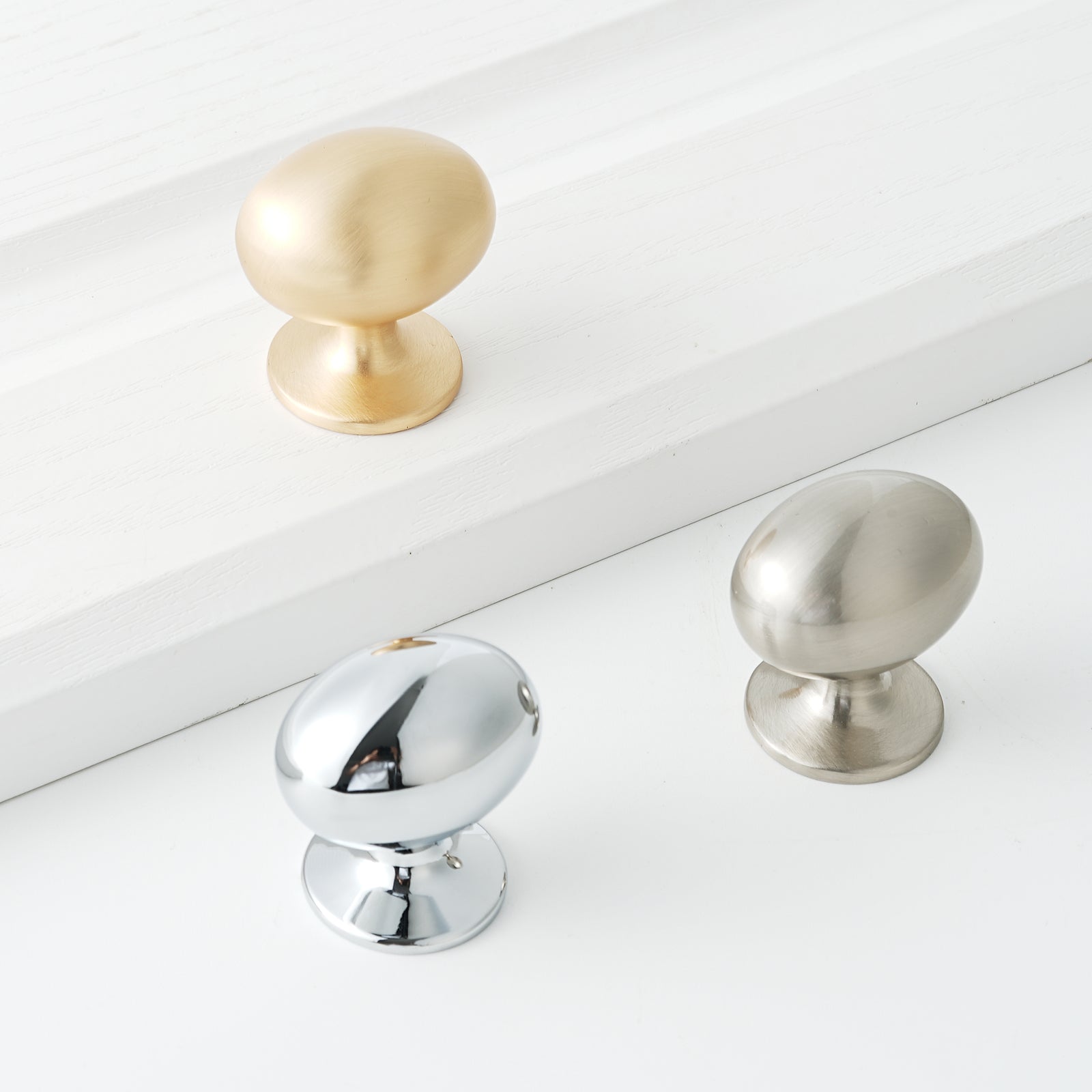 Oval Solid Zinc Alloy Cabinet Knobs for Kitchen and Bathroom