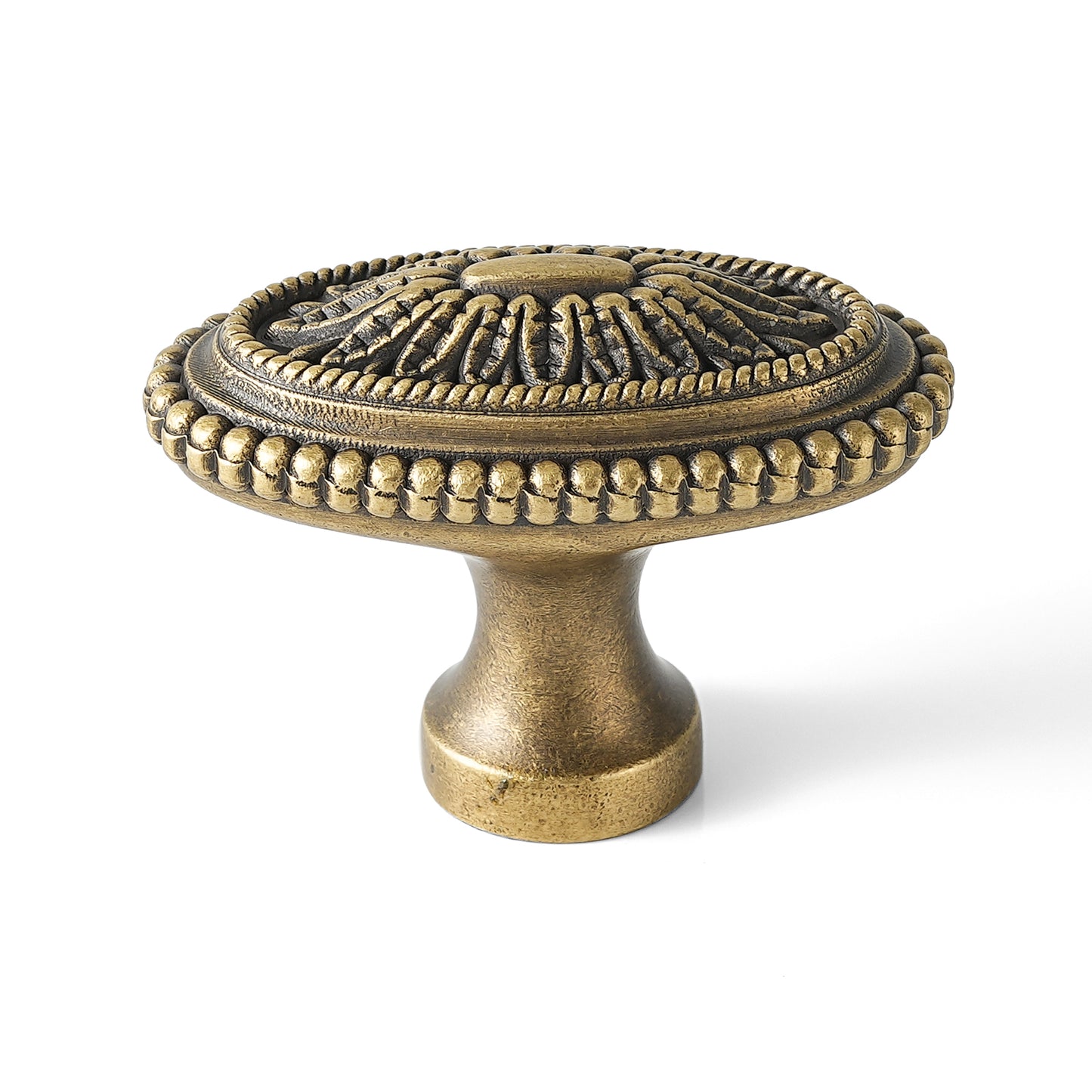 Vintage Cabinet Handle Solid Brass Cabinet Pull & Knob in Antique Brass