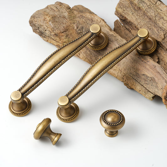 5" Hole Center Cabinet Pulls Antique Brass Drawer Pulls Art Deco Cabinet Handles