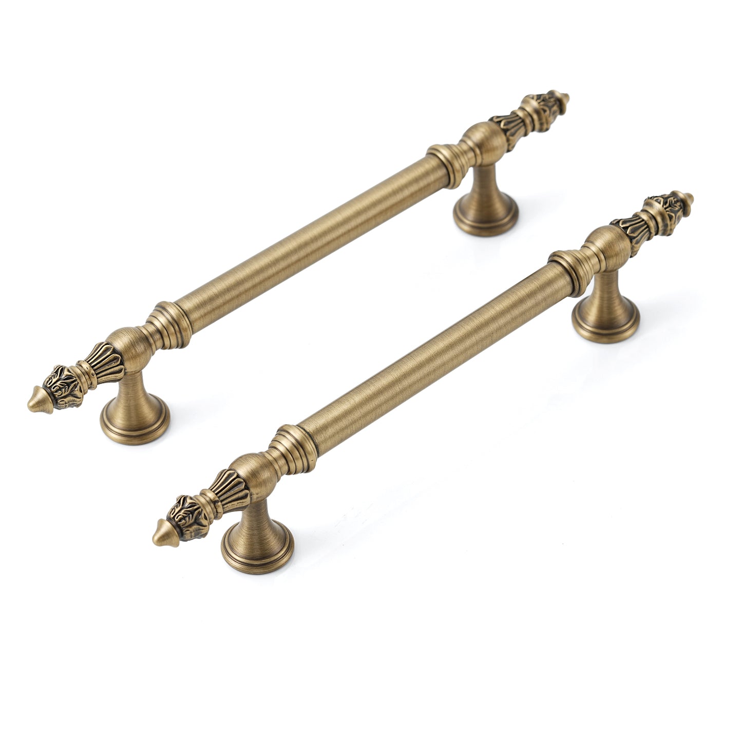 Vintage Cabinet Handle Solid Brass Cabinet Pull & Knob in Antique Brass