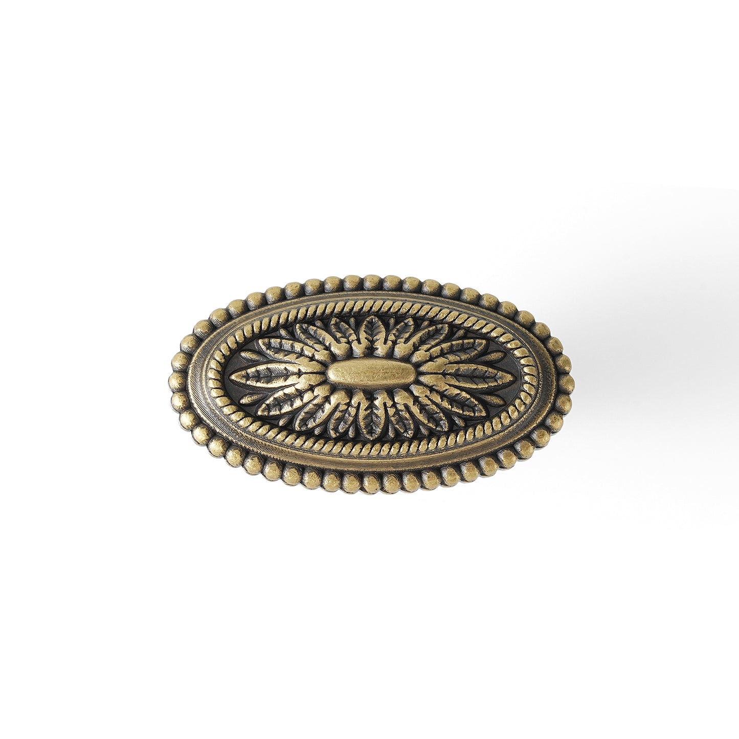 Vintage Cabinet Handle Solid Brass Cabinet Pull & Knob in Antique Brass