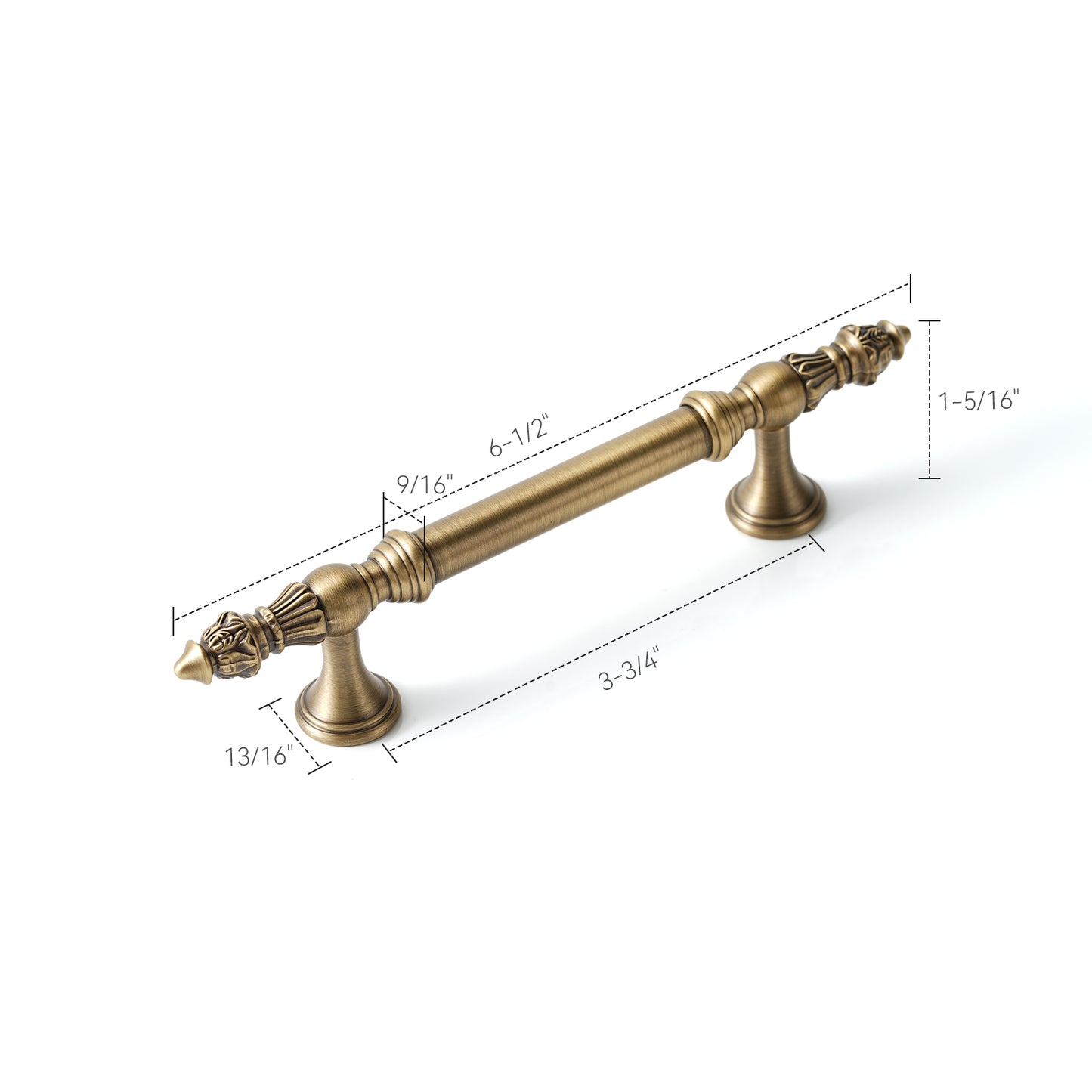 Vintage Cabinet Handle Solid Brass Cabinet Pull & Knob in Antique Brass