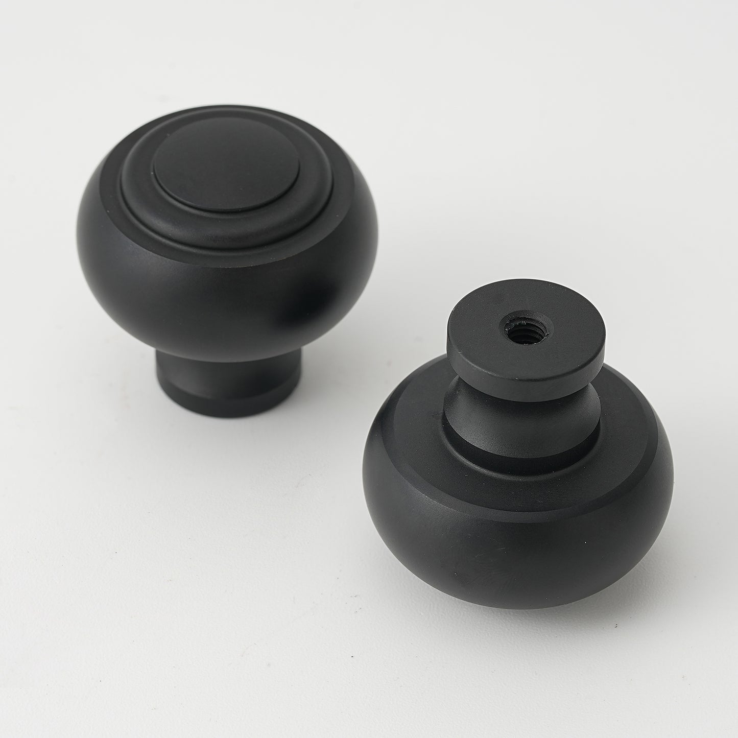 1.26" (32mm) Diameter Modern Drawer Knobs in Black and Nickel