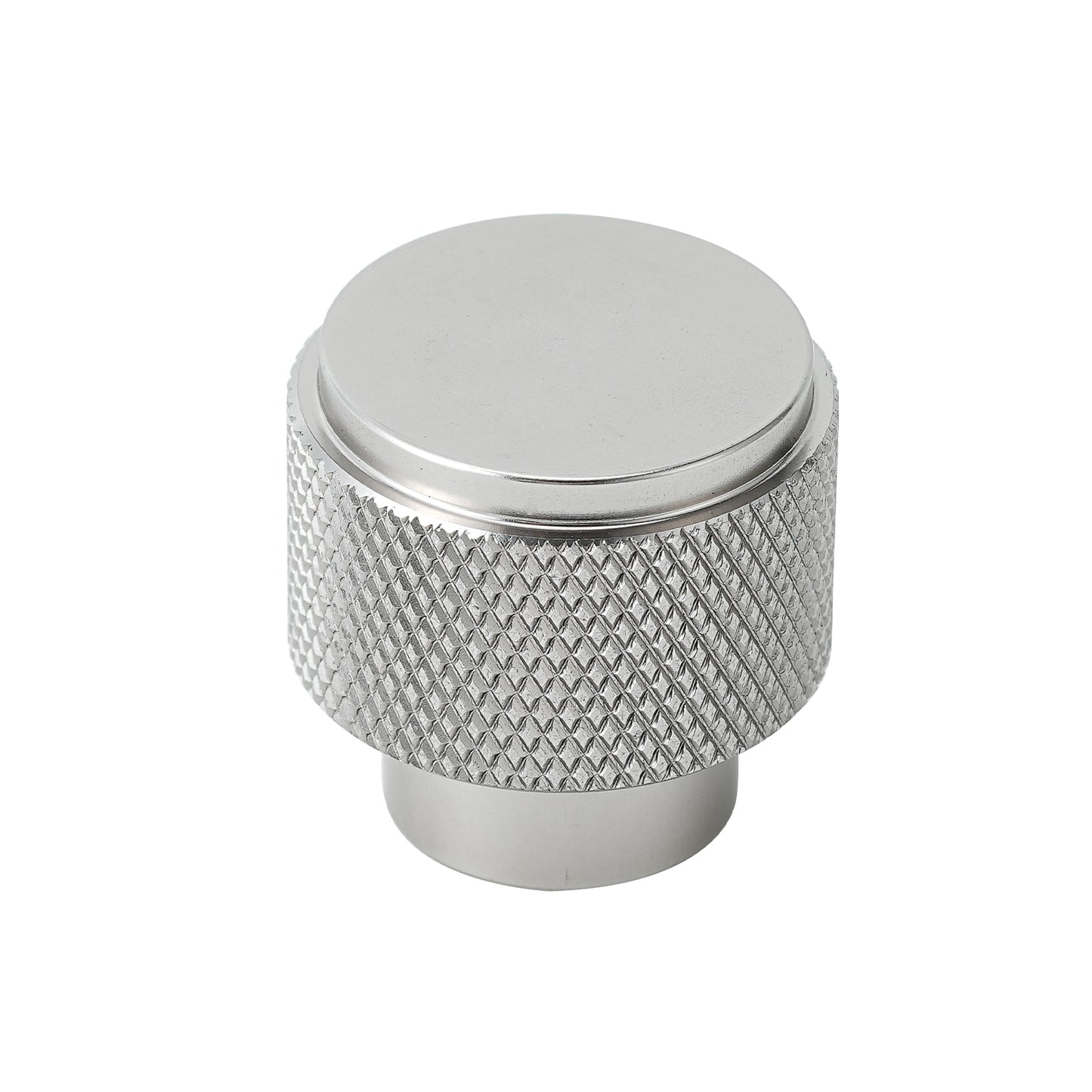 1.18" (30mm) Diameter Knurled Drawer Knobs in Black and Nickel