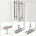 5/10/20/30 Pack Knurled Cabinet Pulls & Drawer Knobs in Nickel and Black