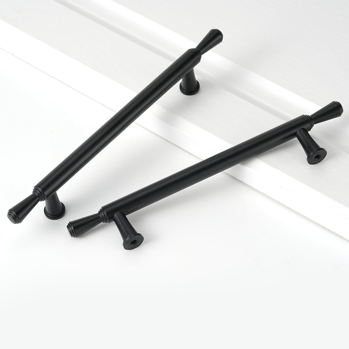 Modern Cabinet Pulls in Black and Nickel