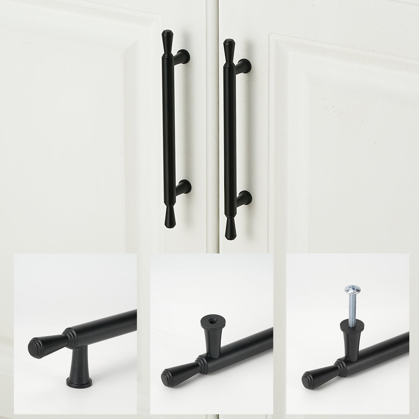 Modern Cabinet Pulls in Black and Nickel