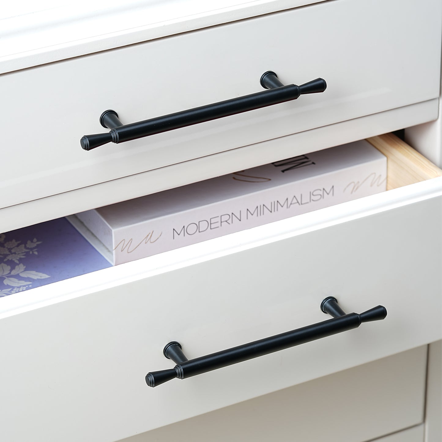 Modern Cabinet Pulls in Black and Nickel