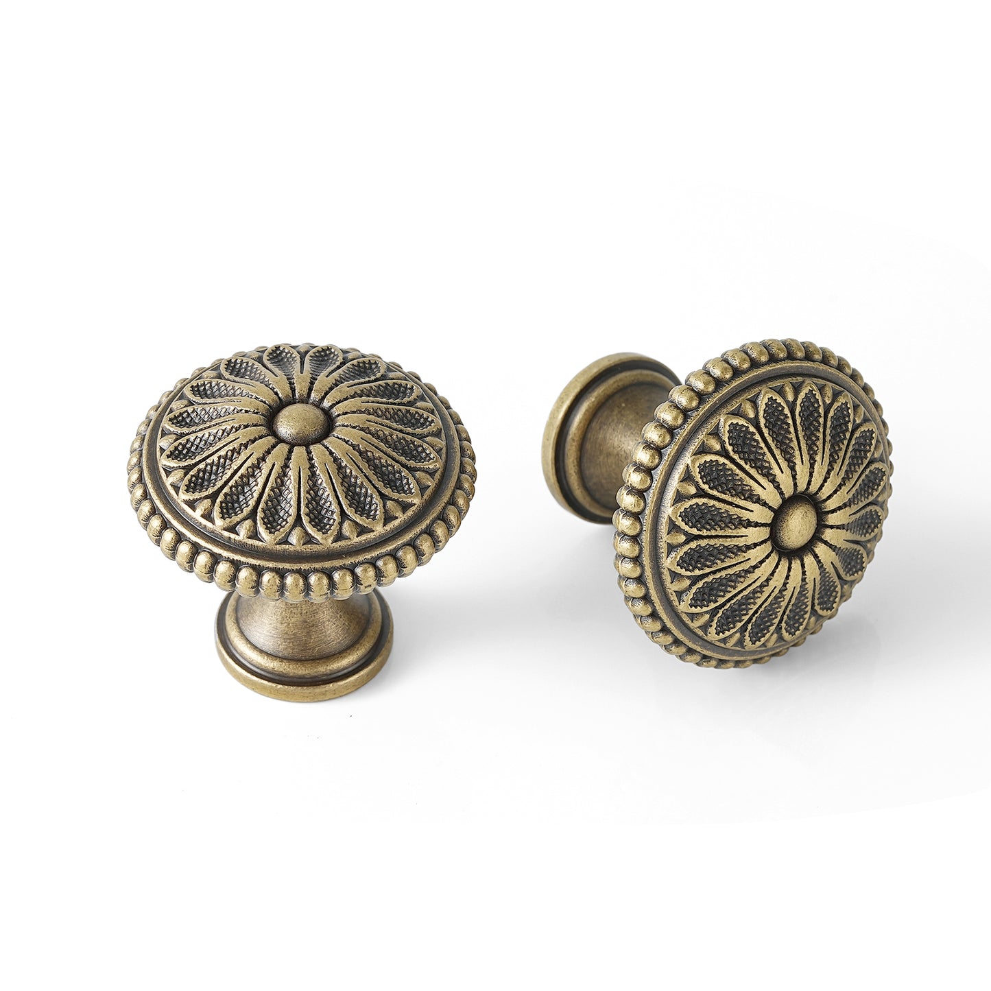 Vintage Cabinet Handle Solid Brass Cabinet Pull & Knob in Antique Brass