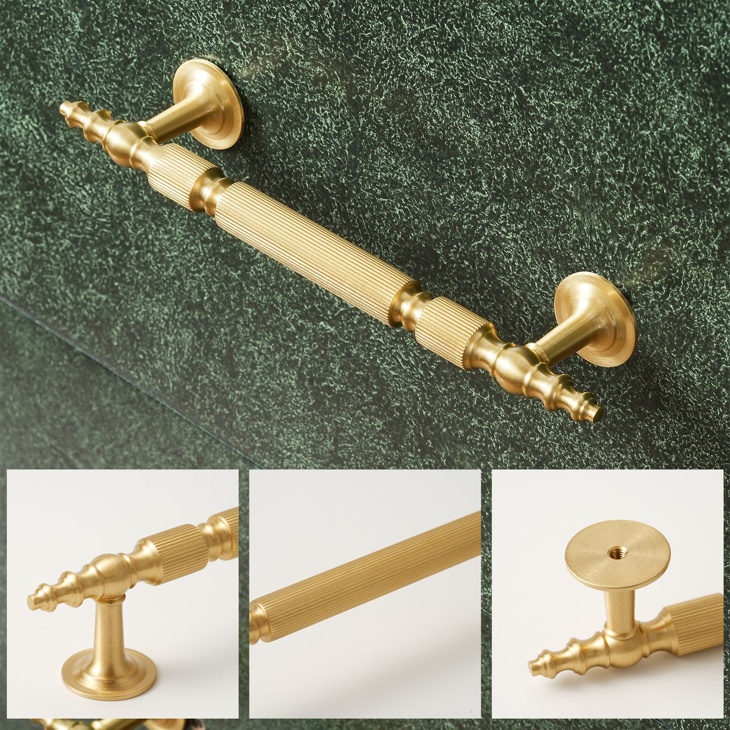 Luxury Brass Drawer Pulls Solid Brass Cabinet Pulls 5"/6.3" Hole Center