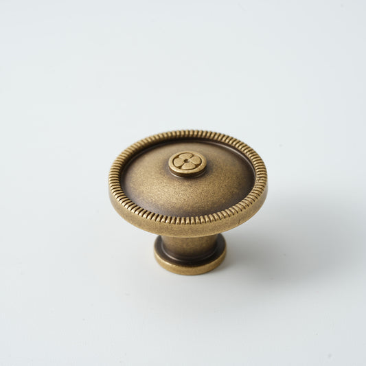 ø32mm Soild Brass Cabinet Knobs in Antique Brass