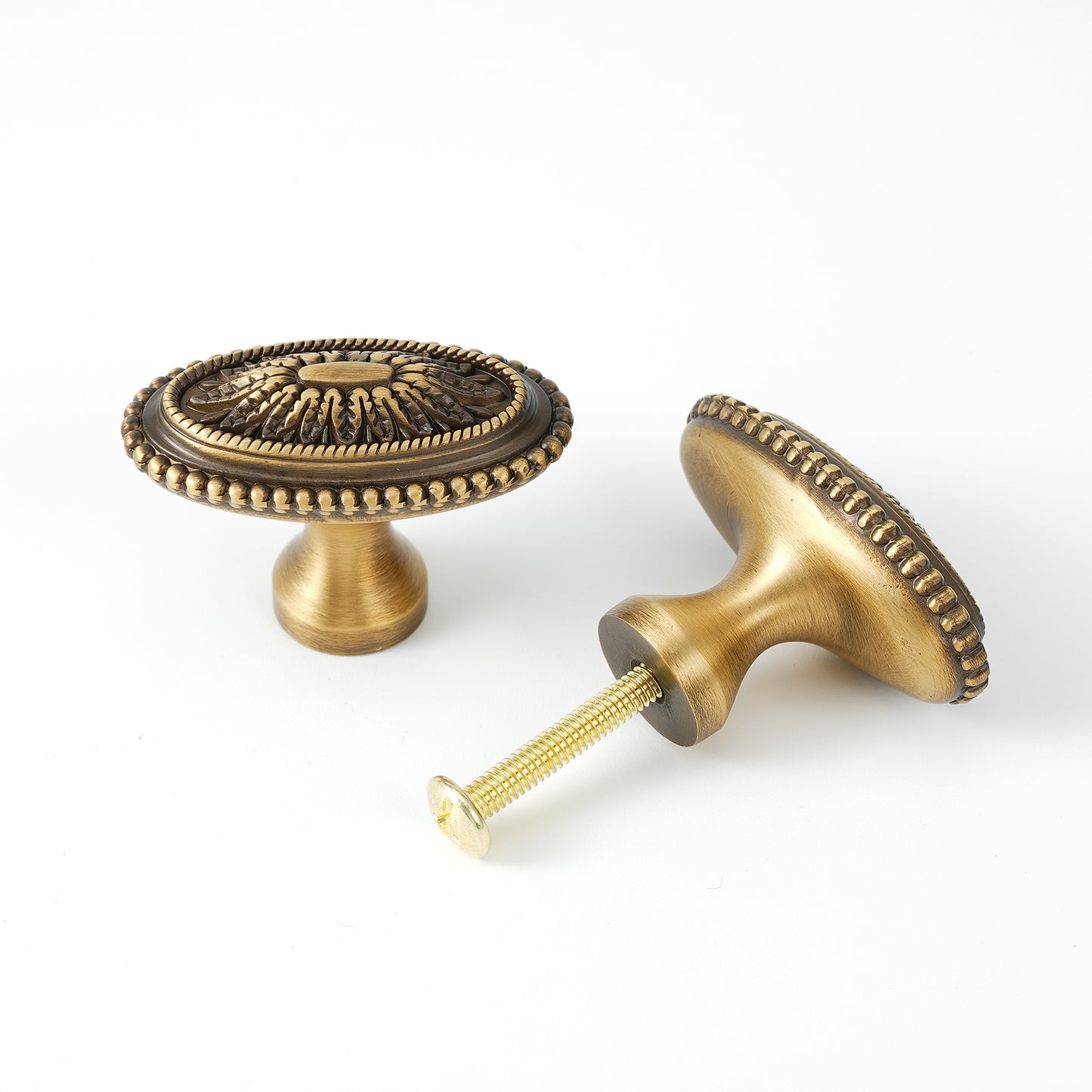 Oval Solid Brass Cabinet Knobs Gold Drawer Knob Antique Brass Cupboard Knob