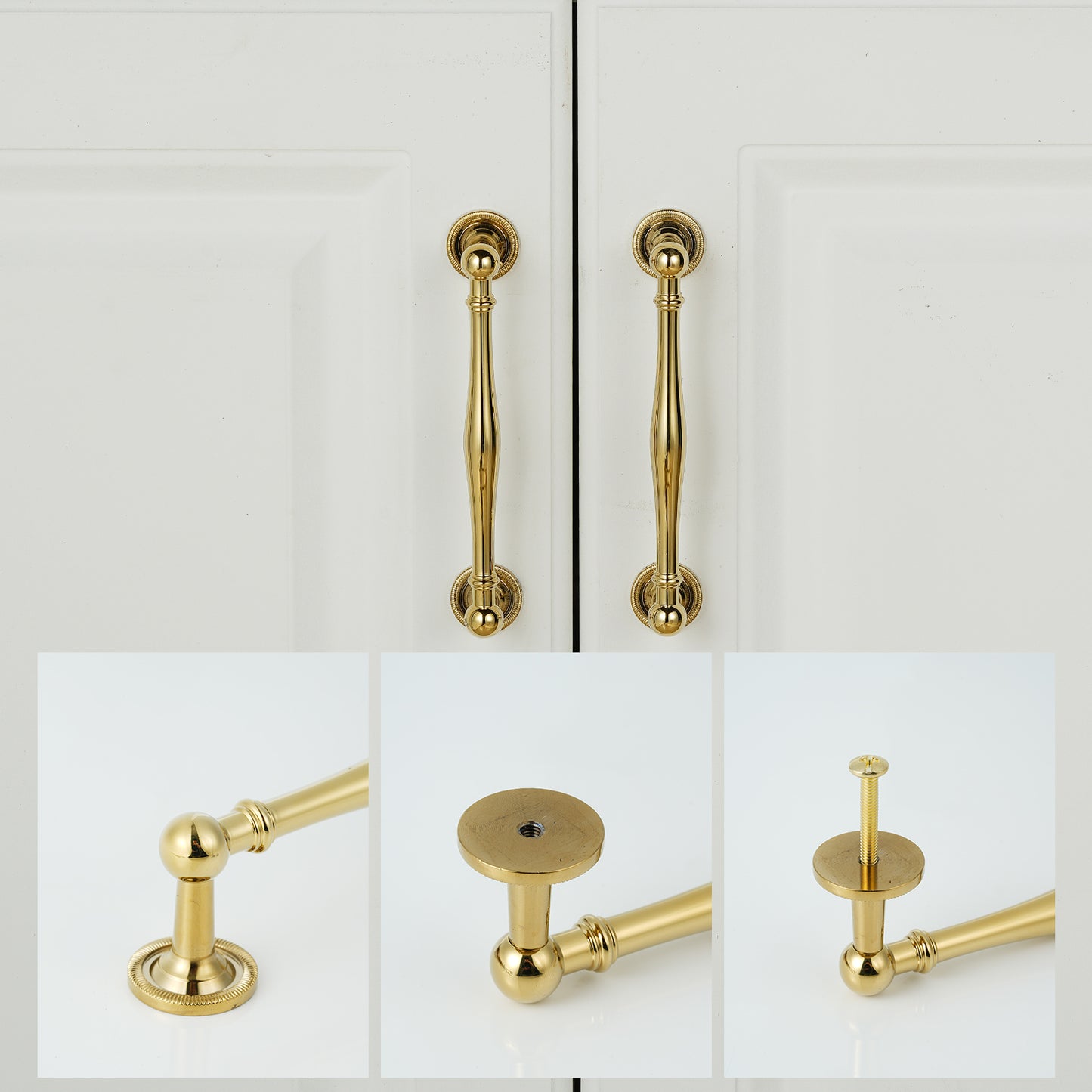 5" Hole Center Modern Solid Brass Cabinet Handle Pulls