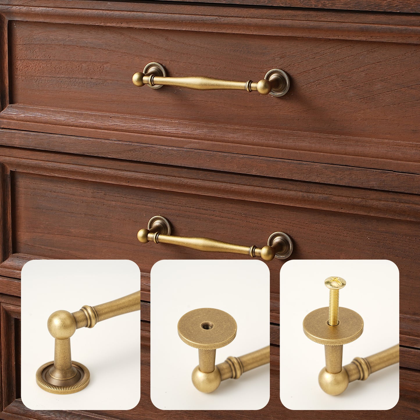 5" Hole Center Modern Solid Brass Cabinet Handle Pulls