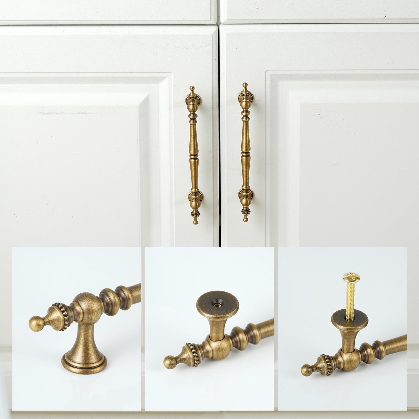 5" Hole Center Elegance Solid Brass Cabinet Handle Pulls