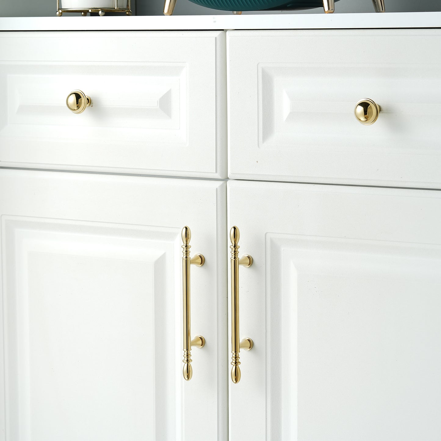 3.8" and 5" Hole Center Solid Brass Cabinet Pulls Drawer Handles in Gold and Chrome