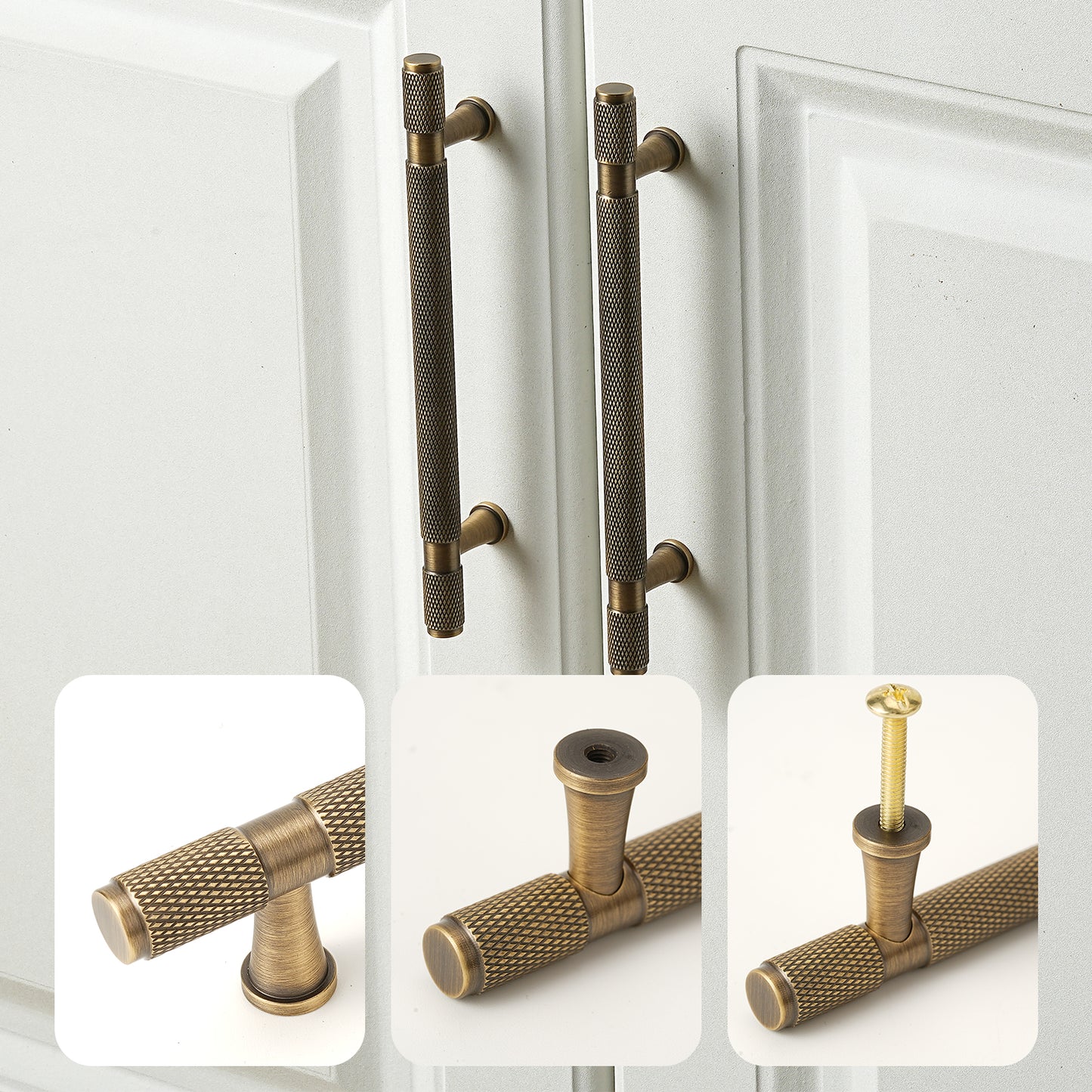 Solid Brass Cabinet Pulls Knurl Drawer Pull Antique Brass Cabinet handles