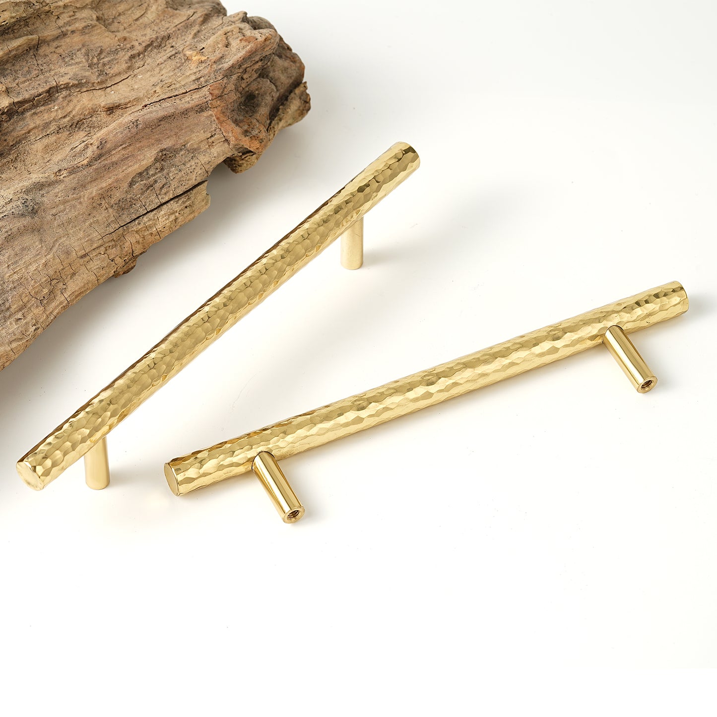 Hand-Hammered Cabinet Pulls and Knobs Solid Brass Drawer Knob and Pull Gold Cabinet Handles