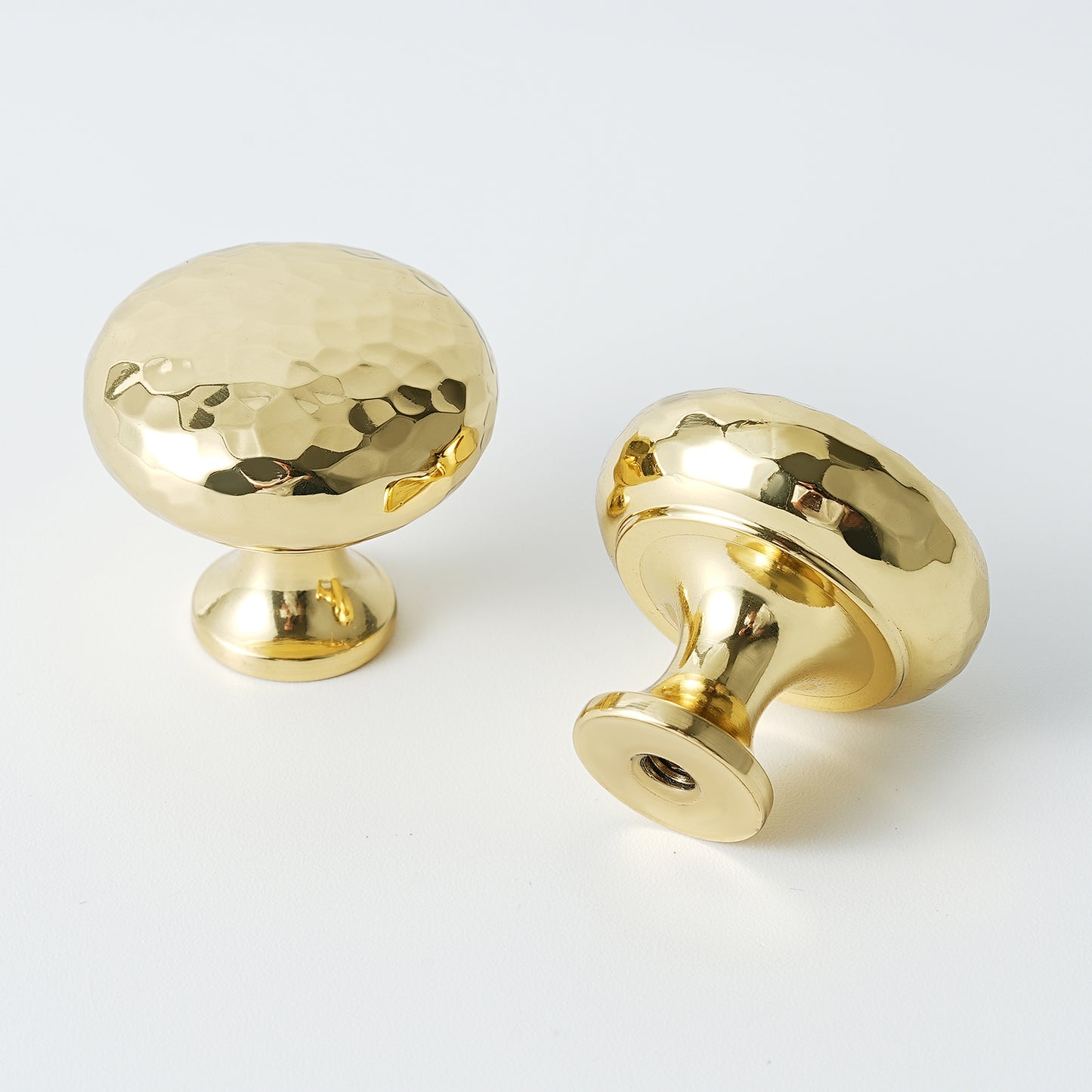 Hand-Hammered Cabinet Pulls and Knobs Solid Brass Drawer Knob and Pull Gold Cabinet Handles