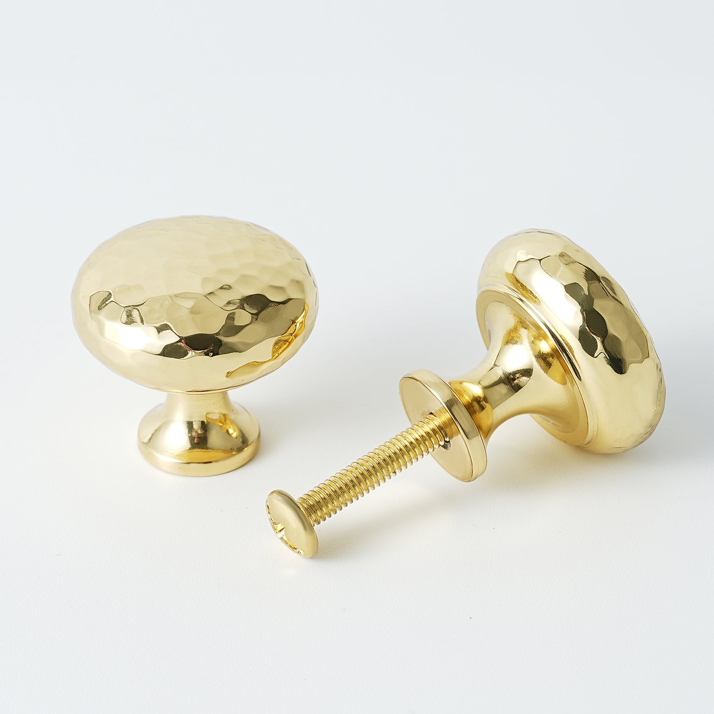 Hand-Hammered Cabinet Pulls and Knobs Solid Brass Drawer Knob and Pull Gold Cabinet Handles