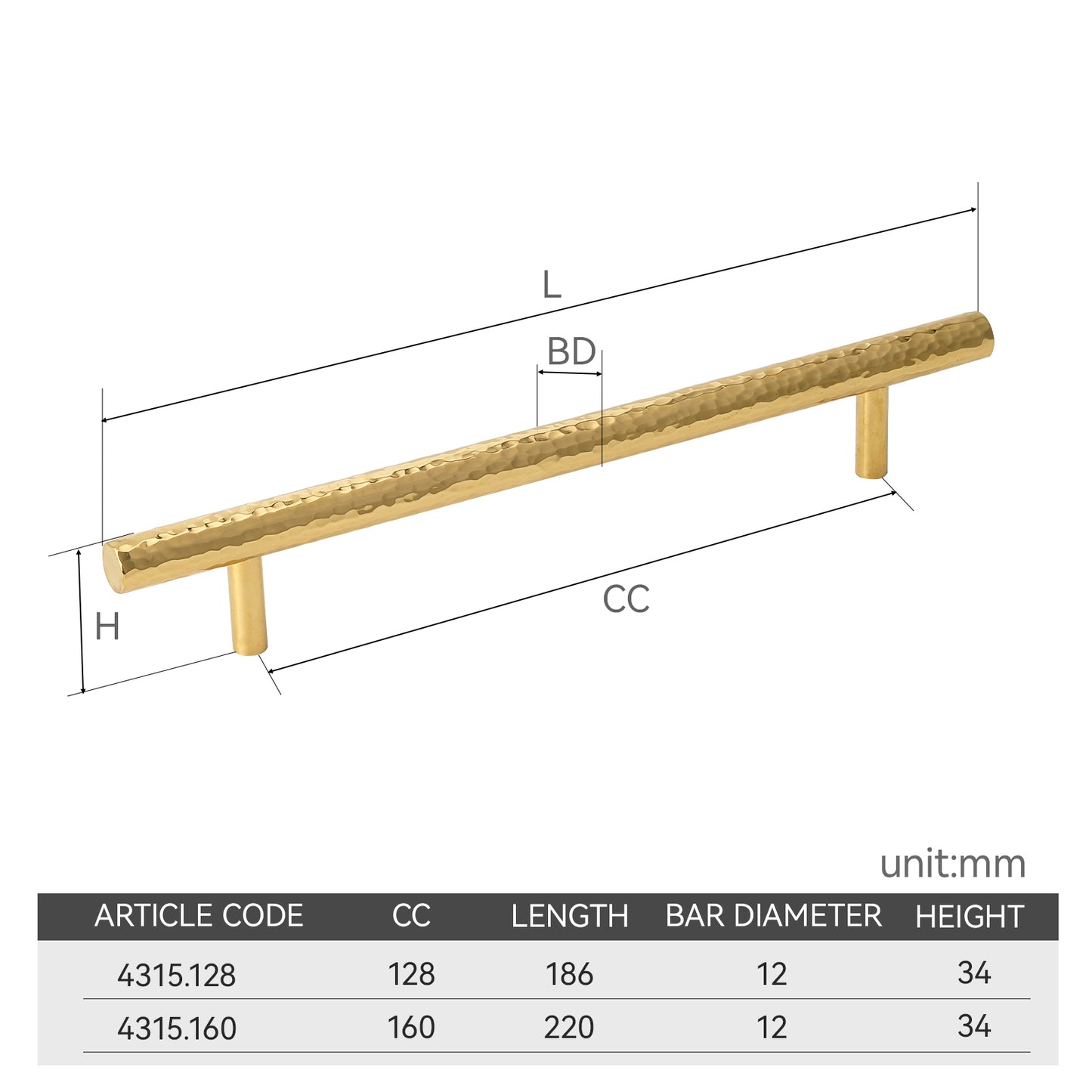 Hand-Hammered Cabinet Pulls and Knobs Solid Brass Drawer Knob and Pull Gold Cabinet Handles