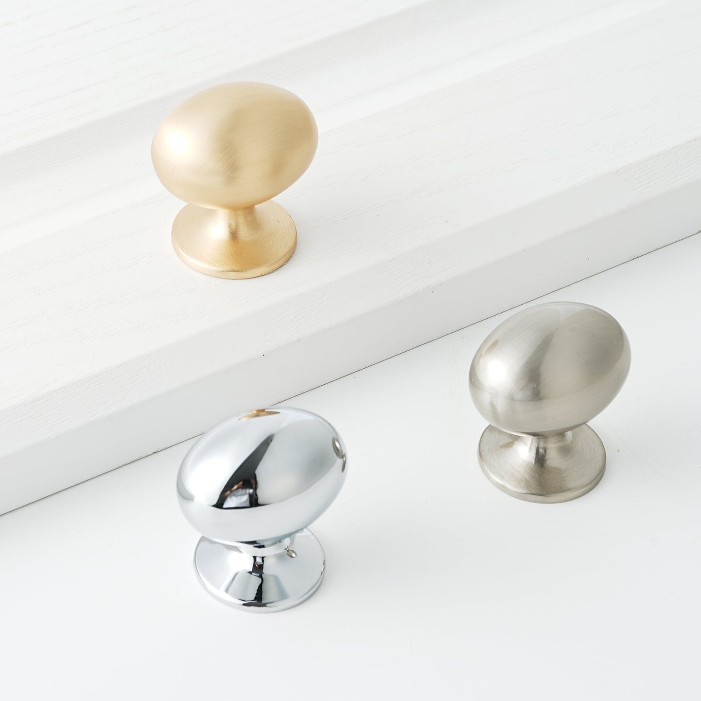 Oval Solid Zinc Alloy Cabinet Knobs for Kitchen and Bathroom