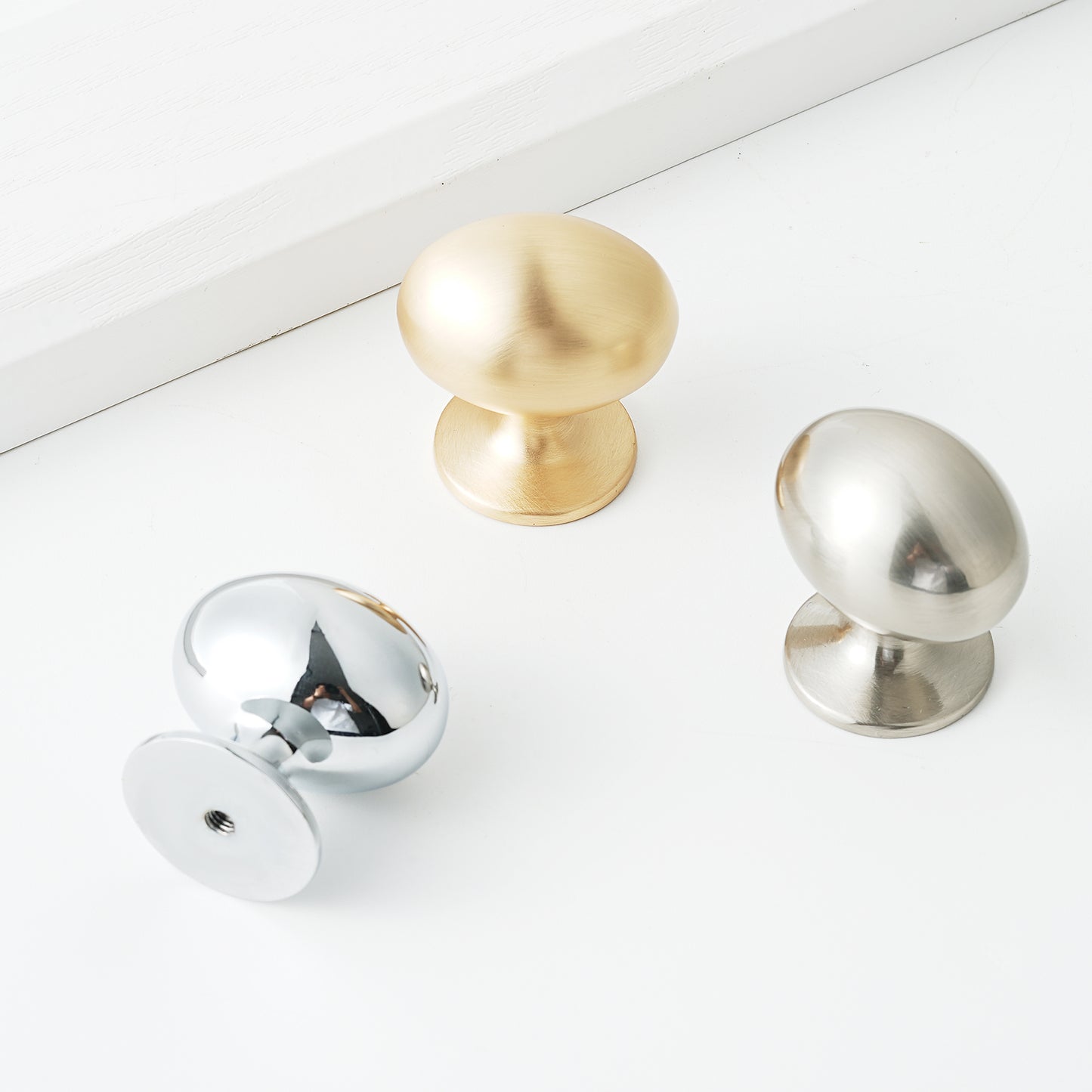 Oval Solid Zinc Alloy Cabinet Knobs for Kitchen and Bathroom