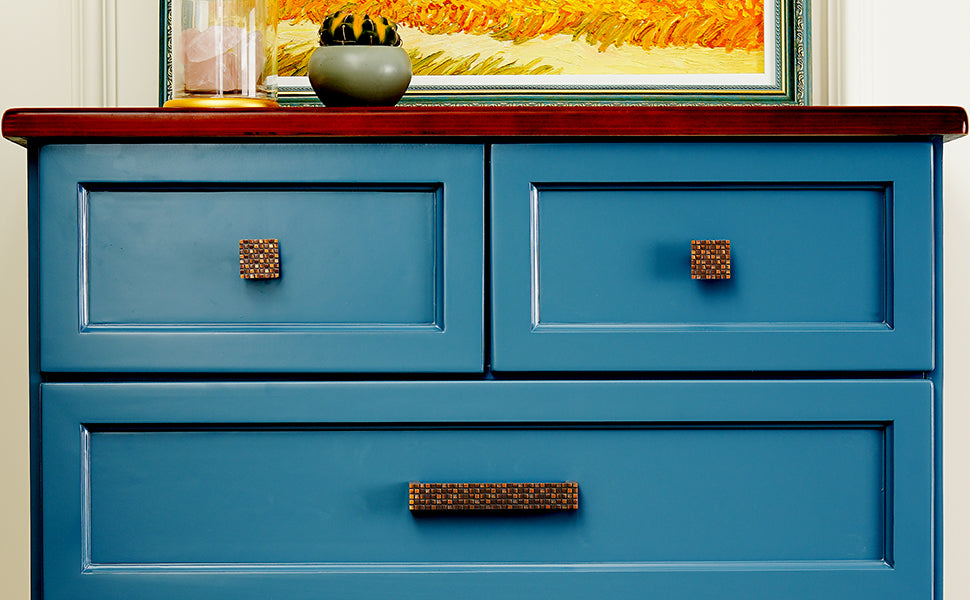 Mid-Century Mosaic Finish Cabinet Knobs and Pulls