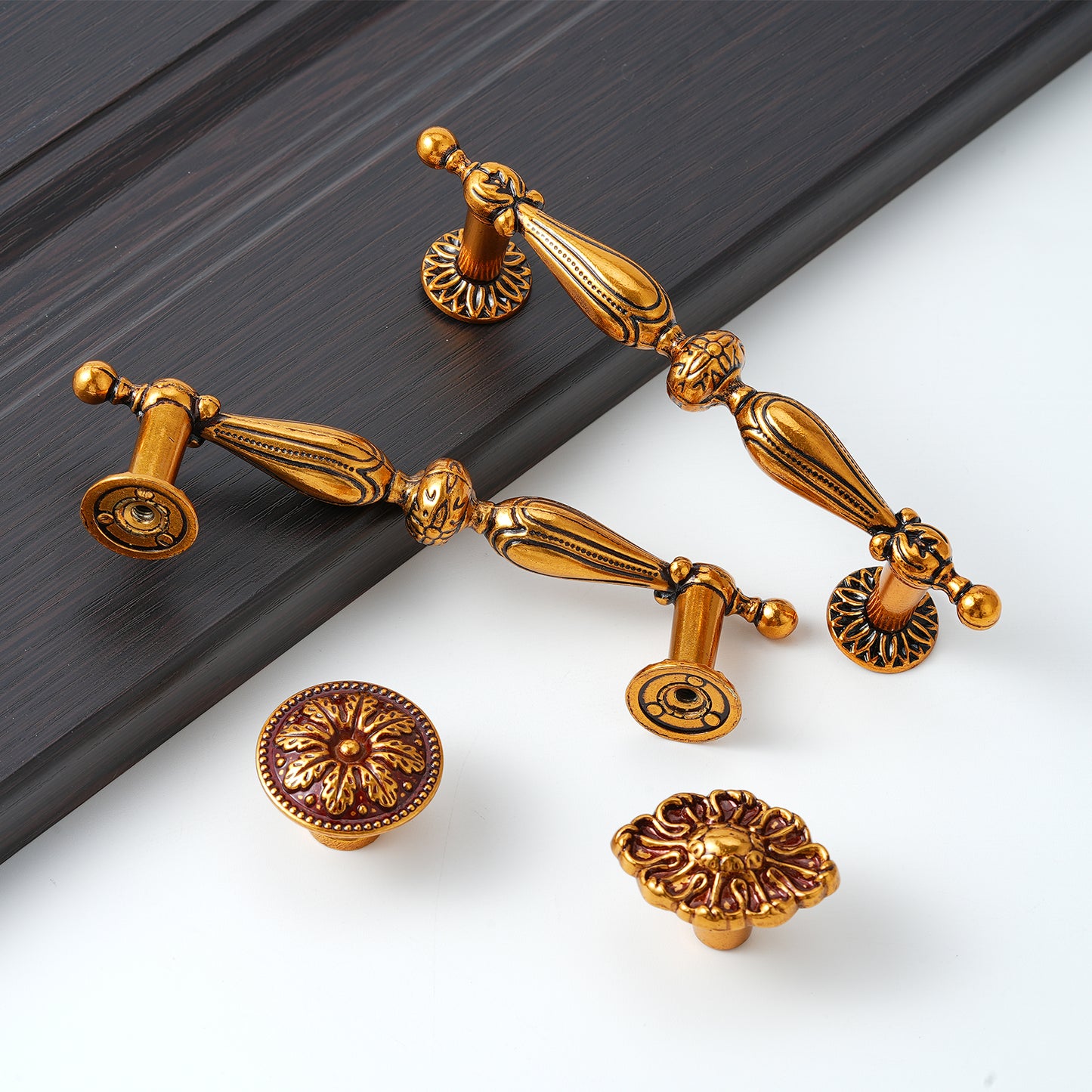 Ancient Bronze European Cabinet Knobs & Pulls